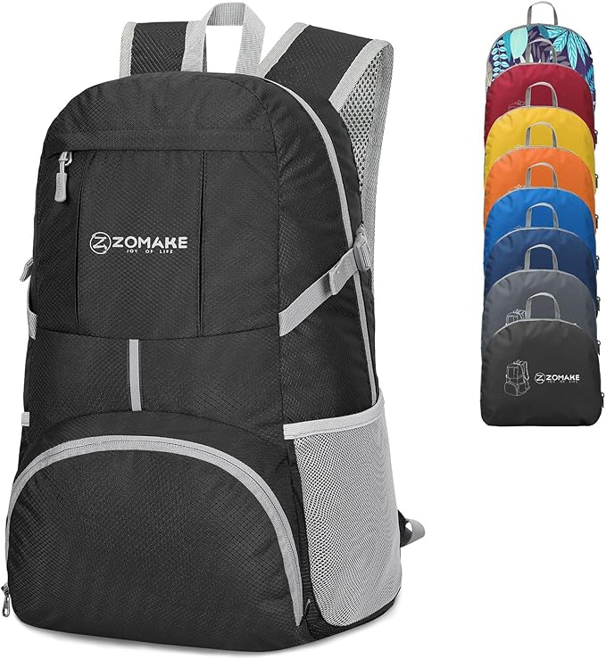 ZOMAKE Lightweight Packable Backpack 35L, Light Foldable Backpacks Water Resistant Collapsible