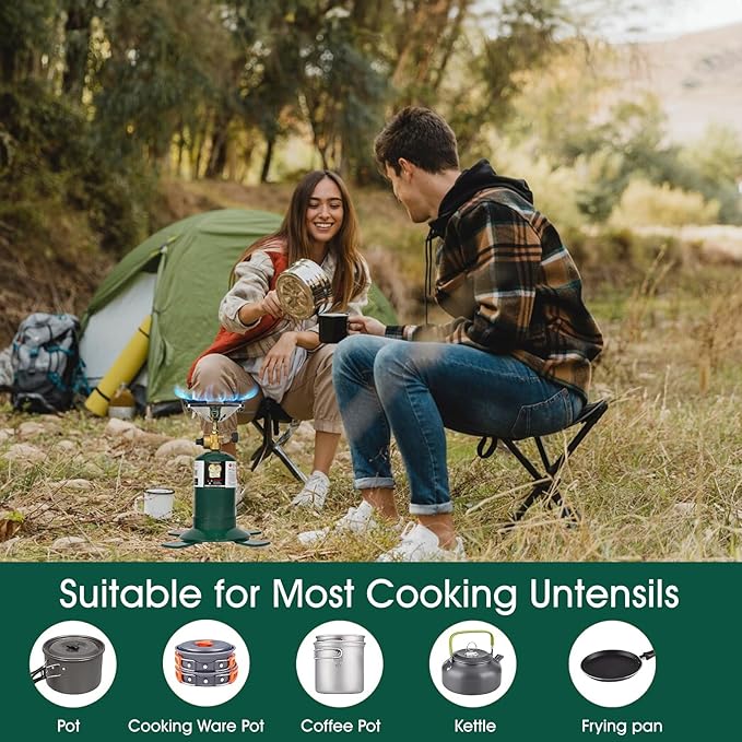 KOMAN Camping Propane Stove,Portable Camping Stove, Backpacking Stove Propane Camping