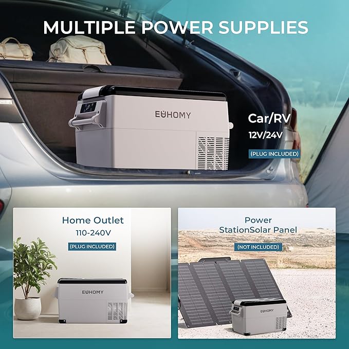 EUHOMY 12 Volt Refrigerator, 59QT(55L) Electric Cooler, 12V Fridge APP Control, 12V Cooler -4℉~68℉