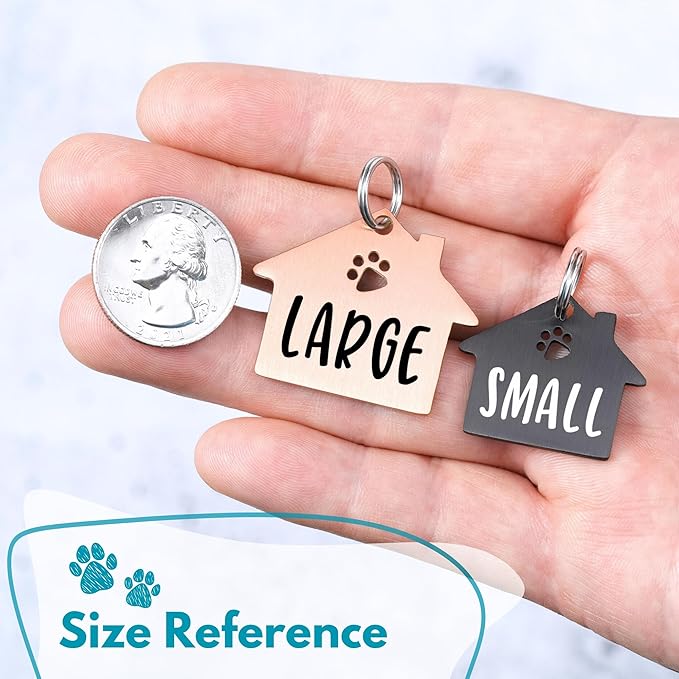 Ultra Joys Dog Tags Personalized for Pets - Hollow Paw Custom Pet ID Tag - Engraved Dog Tag for