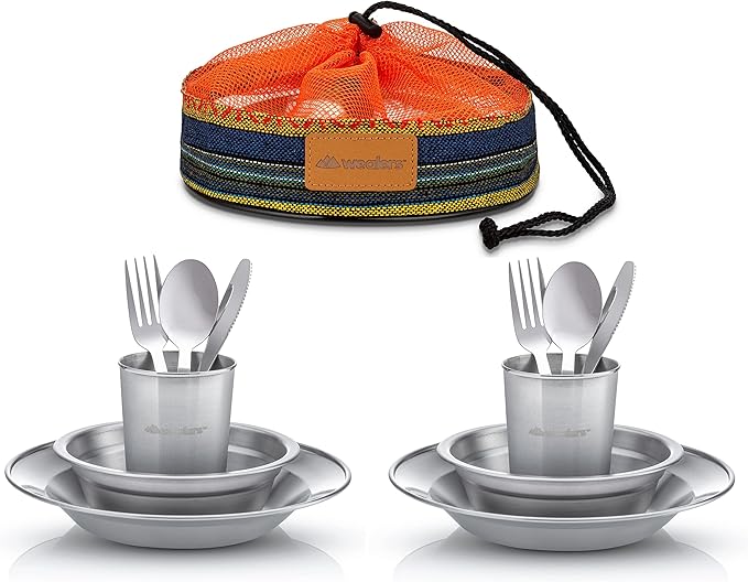 Unique Complete Messware Kit Polished Stainless Steel Dishes Set| Tableware| Dinnerware| Camping|