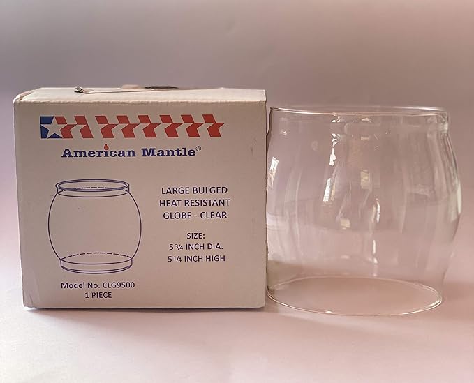American Mantle Lantern Globe Replacement Height: 5¼" (133.35mm) Diameter 4 7⁄8" (123.83mm) | Clear