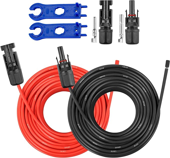 100 FT 10AWG Solar Panel Extension Cable,10 Gauge Extension Cord,5FT 10FT 20FT 30FT 50FT 100FT