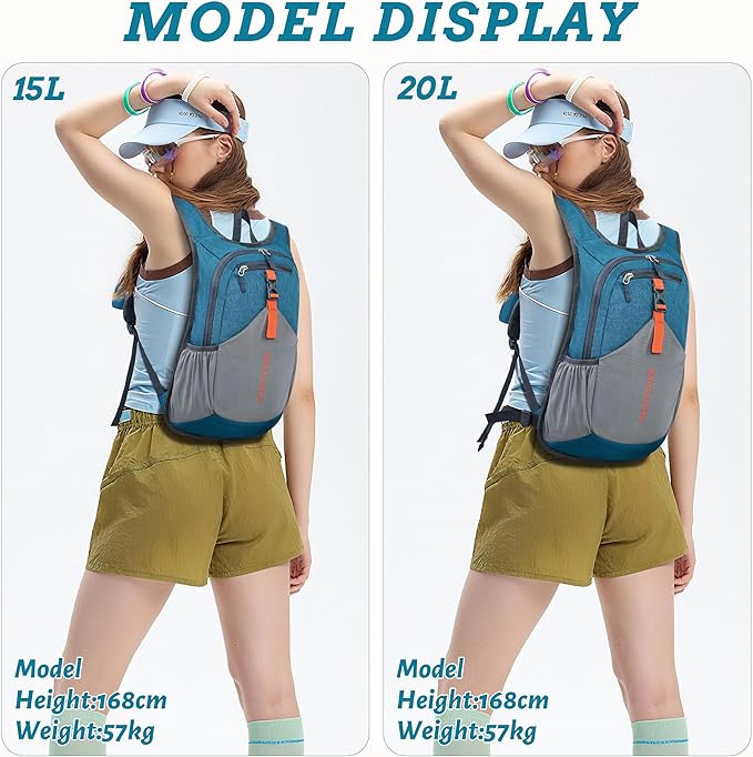 20L Small Hiking Backpack for Men Women Foldable Packable Back Pack Ultralight Hiking Daypack for