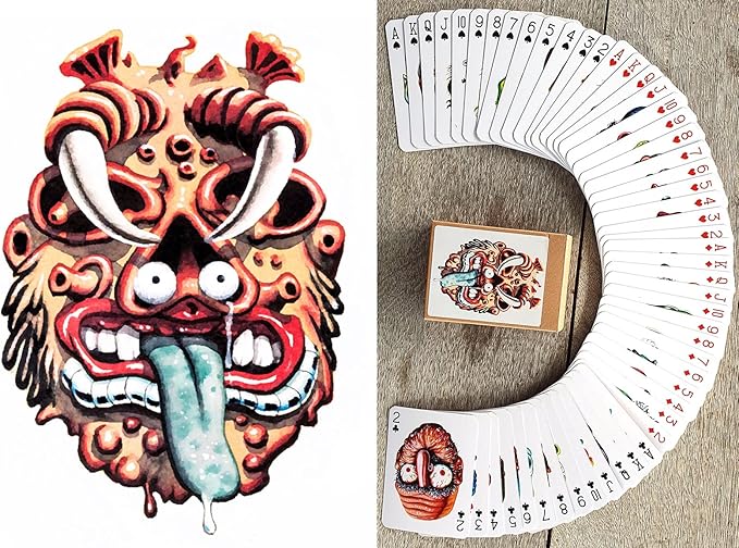 Ugly Monsters Playing Cards (Poker Deck 54 Cards All Different) Vintage Scary Ugly Monsters