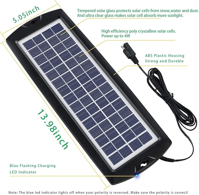 Sunway Solar Car Battery Trickle Charger & Maintainer 12V Solar Panel Power Kit Portable Backup for