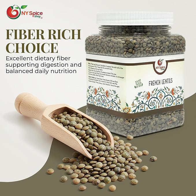 NY SPICE SHOP French Lentils ??1.5 Pounds French Green Lentils ??Dry Lentil Beans - Protein & Fiber
