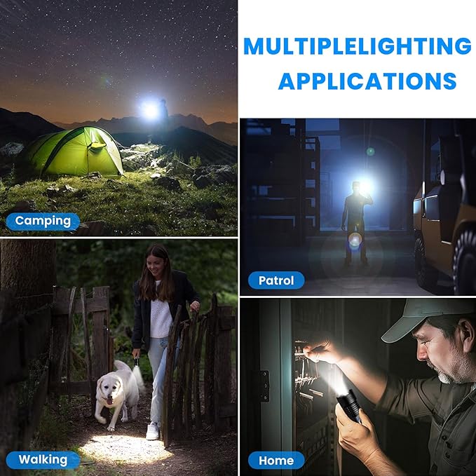Flashlight Rechargeable 90,000 High Lumens - 3 Pack Bright LED Flash Light with 5 Modes, Handheld