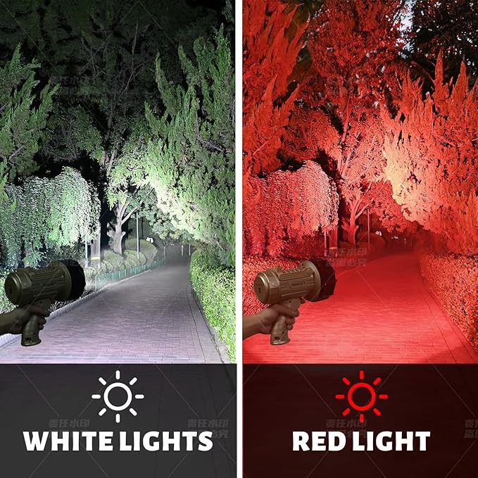 YIERBLUE Rechargeable Spotlight,Handheld Rechargeable Flashlight 200,000 Lumens LED, IP67