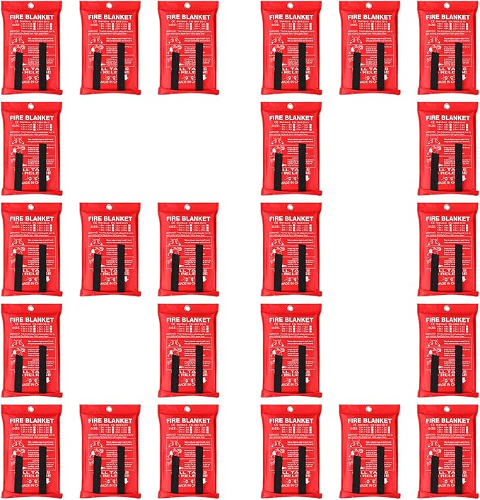 Macarrie 60 Pack 39??x 39??Fire Blanket Emergency for Home and Kitchen Safety Suppression Blanket