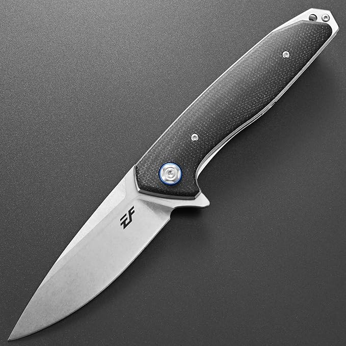 Eafengrow EF972 Folding Knife, D2 Steel Blade Micarta Handle Pocket Knife Folder for Outdoor