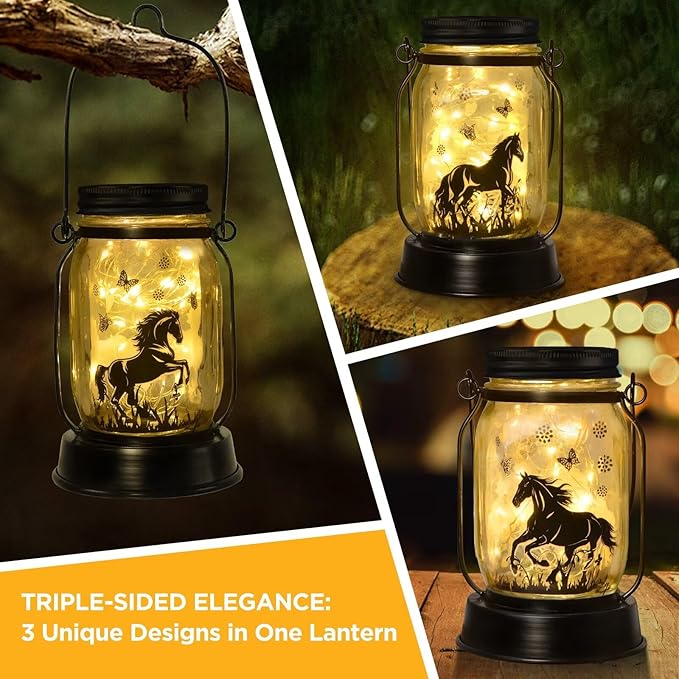 Horse Gifts for Women/Men Horse Lovers Solar Lantern Mom Birthday, Mothers Day, Christmas Gifts