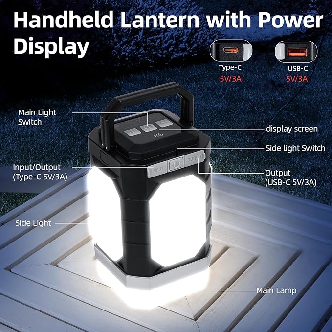 Sinvitron Camping Lantern Rechargeable??0,000mAh Portable Camping Lights, QC3.0 Fast Charging,1000