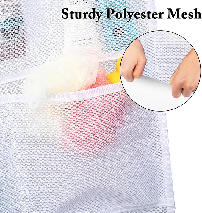 Mesh Shower Caddy Hanging, Quick-Drying Shower Organizer with 7 Pockets, Portable Bathroom