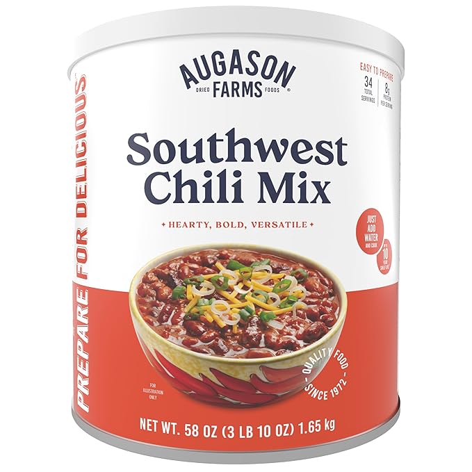 Augason Farms Southwest Chili Mix Can, Certified Gluten Free, Emergency Food Supply, Everyday