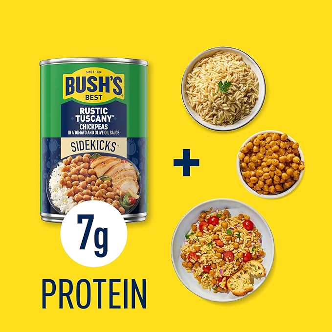 Bush's Best Garbanzos Chickpeas, Rustic Tuscany Flavor, Source Of Plant Based Protein And Fiber