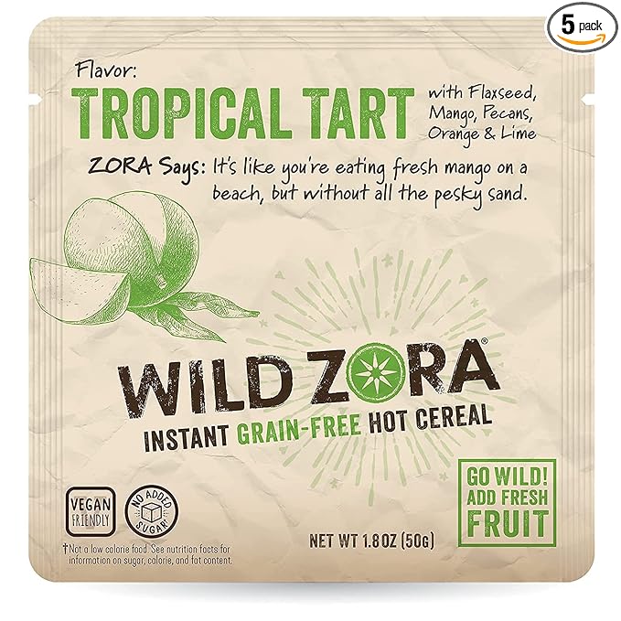 Wild Zora Instant Grain-Free Hot Cereal - Tasty Paleo Friendly Cereals, Instant Hot Meal, Breakfast