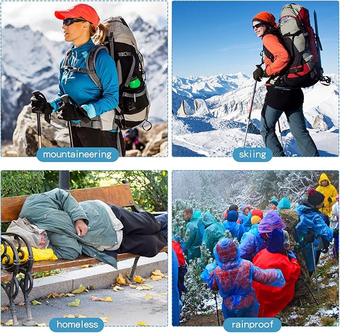 Macarrie Emergency Blanket Bulk - Survival Thermal Silver Foil Reflective Blankets Set Pack for
