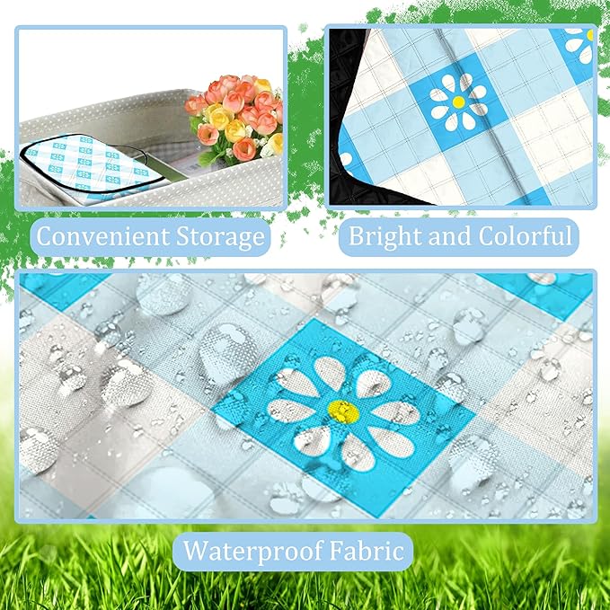 Extra Large Picnic Blanket Waterproof,80"x 80"Foldable Machine Washable Beach Blankets,Outdoor