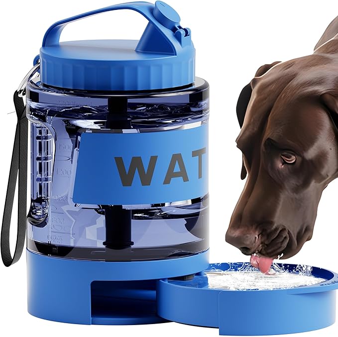 Portable Dog Water Bottle, 77oz Large Travel Water Bowl Dispenser for Dogs Camping Beach Walking