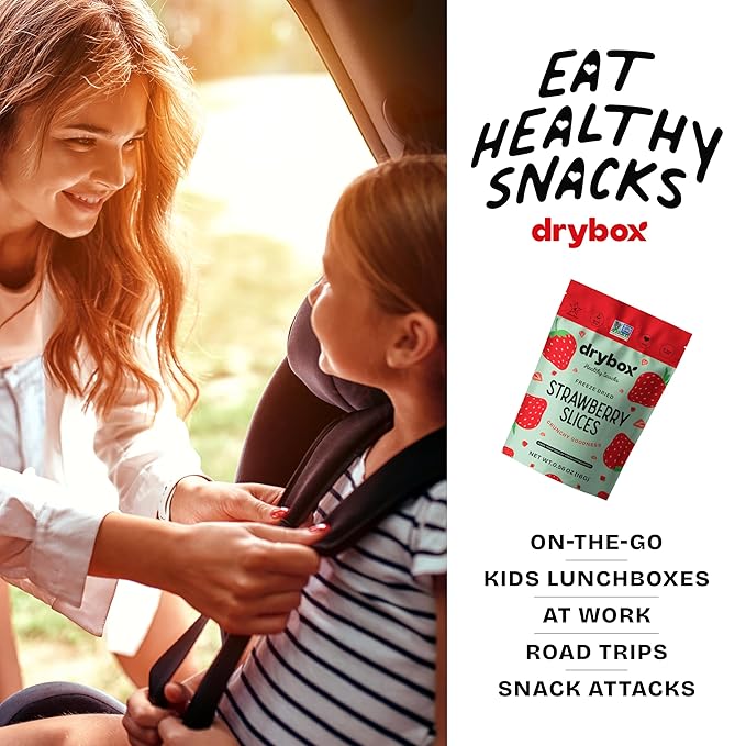 Drybox Freeze Dried Strawberries Sliced | 100% Natural Fruit | Freeze Dried Strawberry Source | No