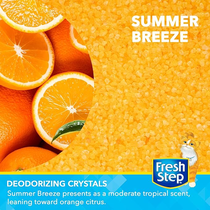Fresh Step Cat Litter Crystals in Tropical Summer Breeze Scent - Cat Litter Box Deodorizer