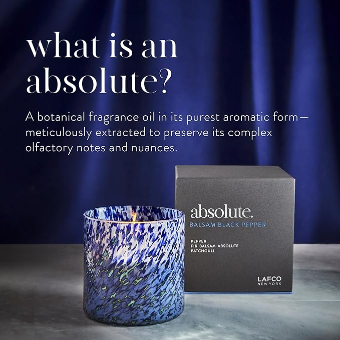 LAFCO New York Signature Candle, Balsam Black Pepper - 15.5 oz - 90-Hour Burn Time - Reusable, Hand