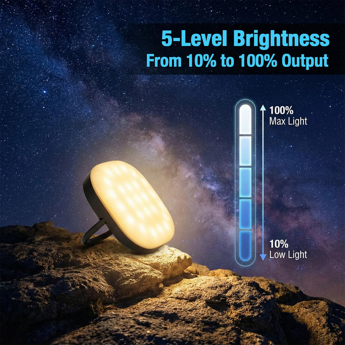 SAMUUN Camping Lantern - 5000mAh, 2000 Lumens, Solar, Rechargeable, IP65 - product view 3