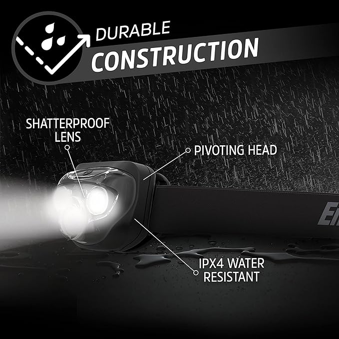 Energizer LED Headlamps PRO260 (4-Pack), IPX4 Water Resistant Headlamps, High-Performance Head