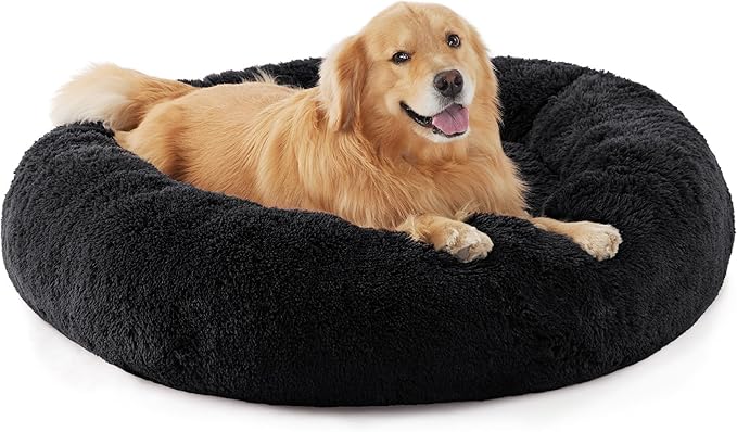 Bedsure Calming Dog Bed for Extra Large Dogs - Donut Washable Large Pet Bed, 45 inches Anti-Slip