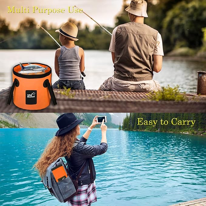 Esthesia Collapsible Bucket, 5 Gallon Portable Folding Water Container for Travelling, Camping