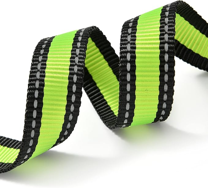 Mile High Life Dog Collar | Nylon Reflective Dog Collars | Light Weight Puppy Collars | Lime Green