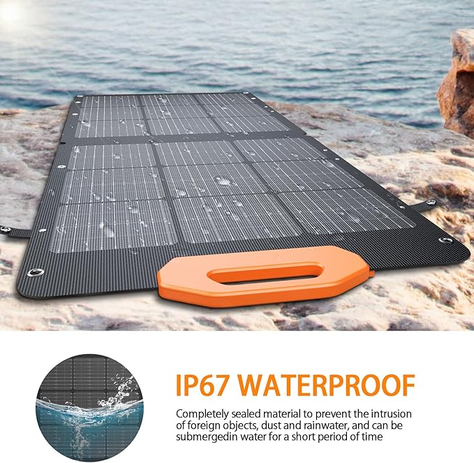 GRECELL 100W Solar Panel for Power Station Generator, 21.5V Portable Foldable Solar Panel with Fast
