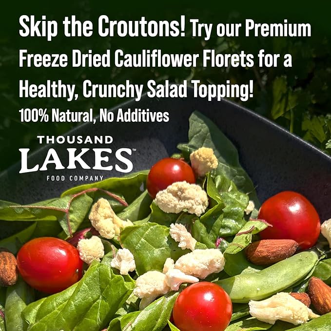 Thousand Lakes Freeze Dried Vegetables - Cauliflower Florets and Stems 2-pack 0.8 ounces (1.6