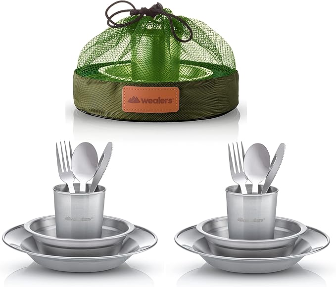 Unique Complete Messware Kit Polished Stainless Steel Dishes Set| Tableware| Dinnerware| Camping|