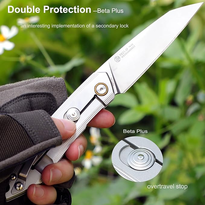 Ruike P831 Folding Tactical Knife with Clip Survival Pocket Knife Tactical EDC Tool Liner Lock