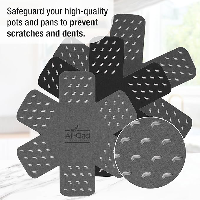 All-Clad Pot Protectors & Silicone Grip Set: Pot and Pan Protectors for Kitchen Organization, 100%