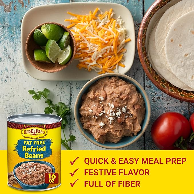 Old El Paso Fat Free Refried Beans, 16 oz. (Pack of 12)