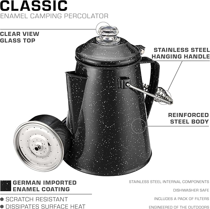 COLETTI Classic Percolator Coffee Pot — Coffee Percolator, Camping Kettle – The Original Camping