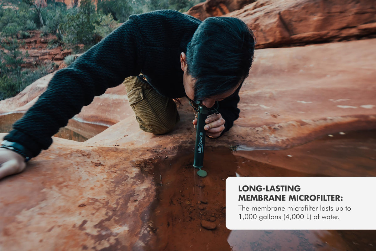 LifeStraw Personal Water Filter for Hiking, Camping, Travel, and Emergency Preparedness, 5 Pack