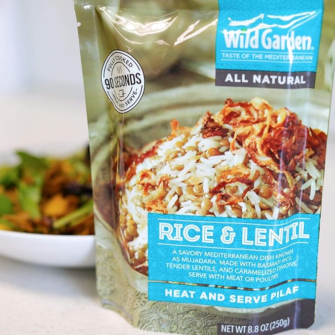 Wild Garden Heat and Serve Pilaf, Rice & Lentil, Fully Cooked, Ready to Eat, Microwavable 8.8 oz, 6