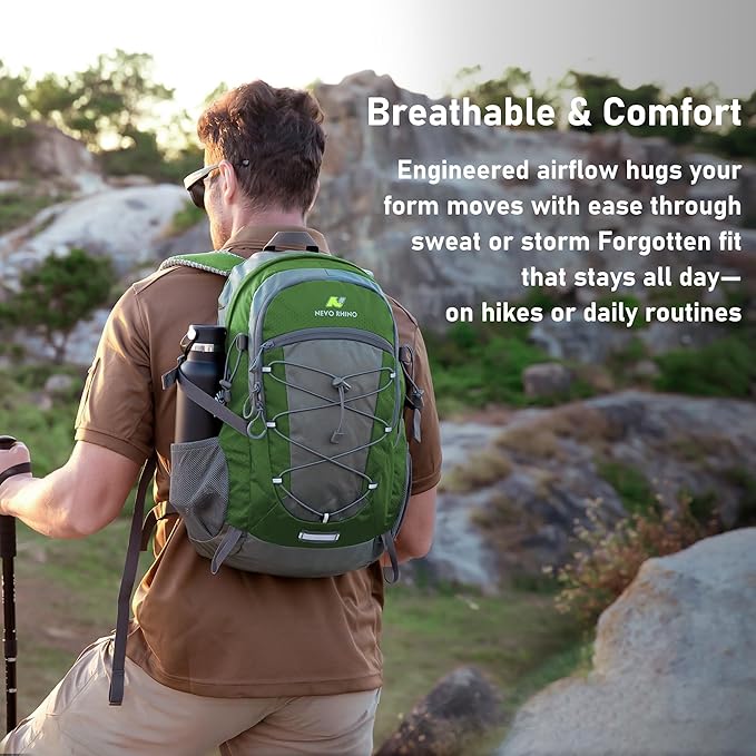 N NEVO RHINO Hiking Backpack 20L Water Resistant Outdoor Day Pack,Lightweight Travel Small Backpack