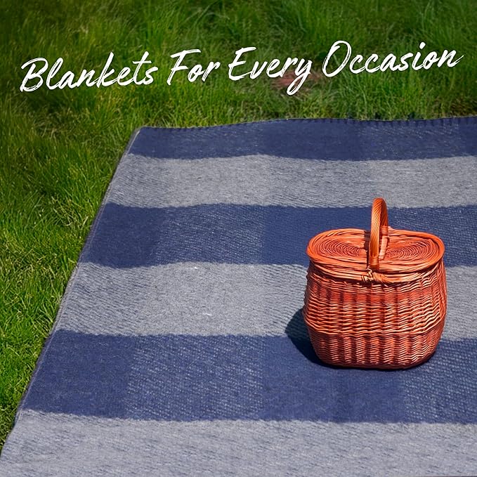 M MCGUIRE GEAR Warm Wool Bunkhouse Plaid Blanket for Camping, Home, Survival, or First Aid, 64" x