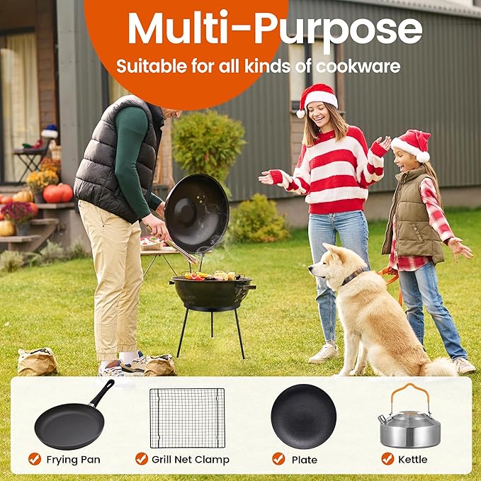 Campfire Tripod for Cooking - Campfire Cooking Equipment, Outdoor Fire Pit Stand, High Temperature