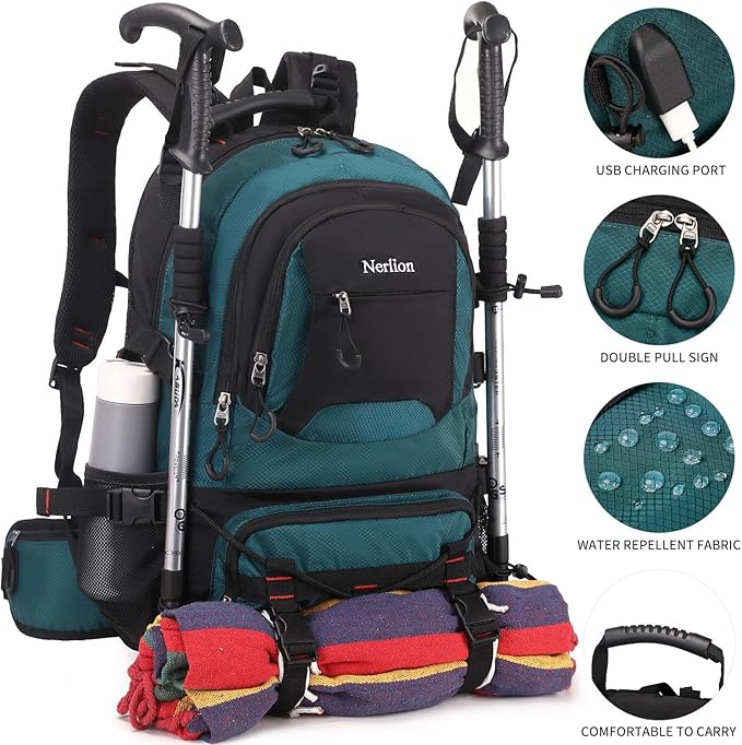 Nerlion 40L Hiking Backpack Travel Backpack for Men Women Camping Waterproof Outdoor Hiking Daypack