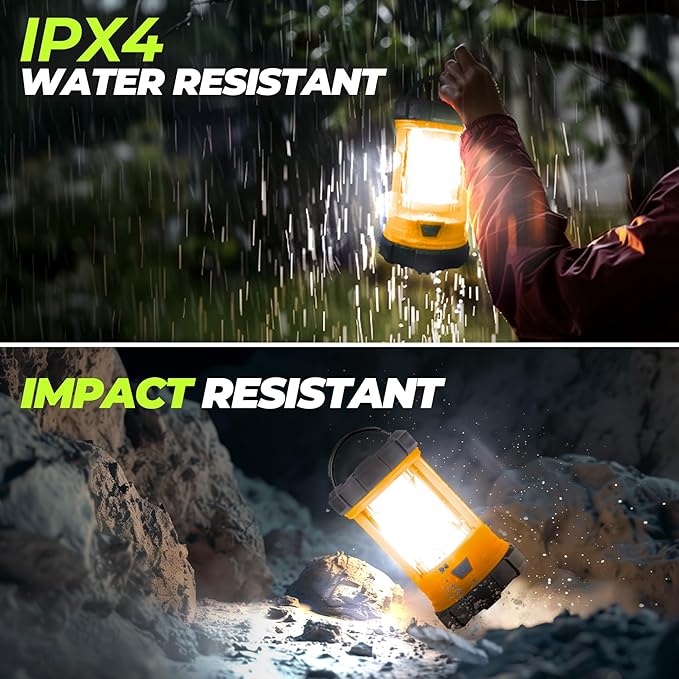 Camping Lantern 3000LM, LED Lanterns for Power Outages with 4400mAh Phone Charger, Impact-Resistant