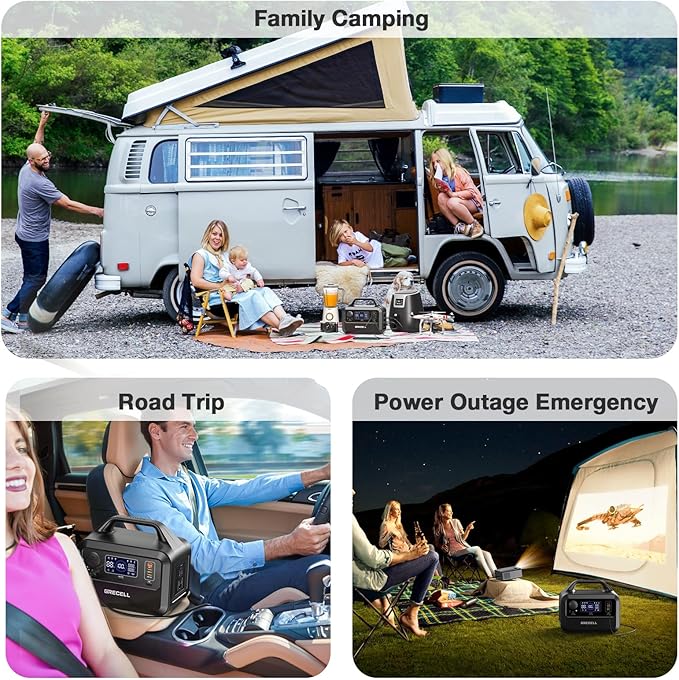 GRECELL Portable Power Station 300W, 230Wh LiFePO4 (LFP) Battery, 1.5hrs Fast Charging, 2 Up to