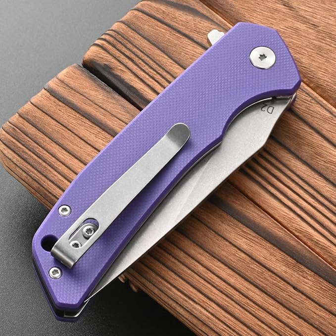 FF17 Folding Pocket Knife,D2 Steel Blade G10 Handle EDC Tool Knife for Outdoor