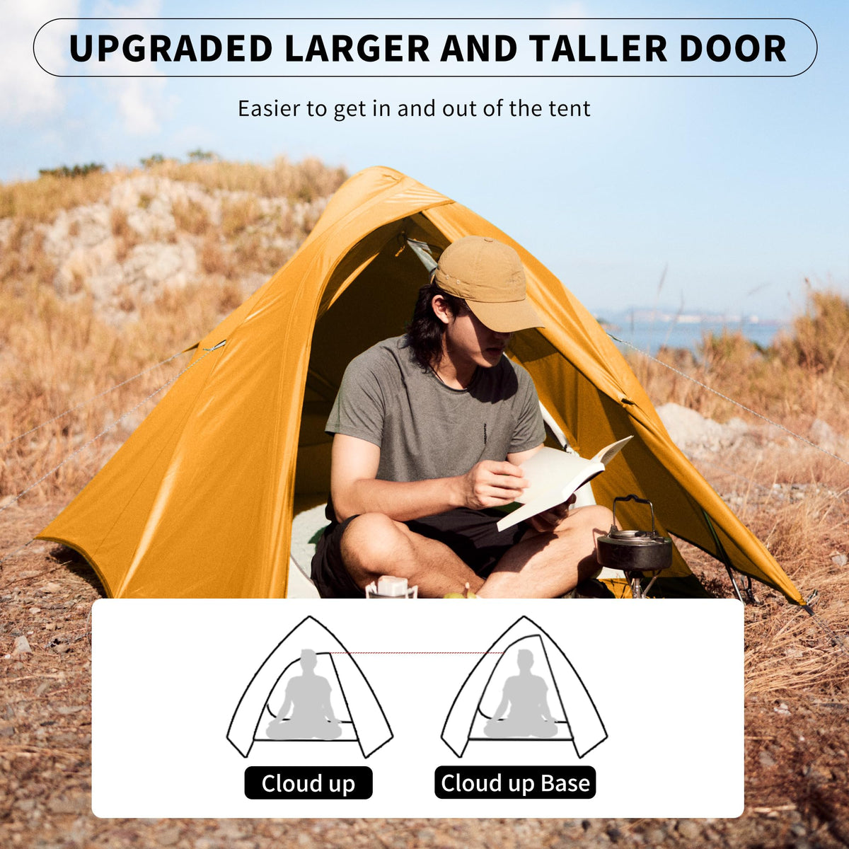 Naturehike Cloud up Base Backpacking Tent, Waterproof Lightweight 2 Person Tent for Camping, Double