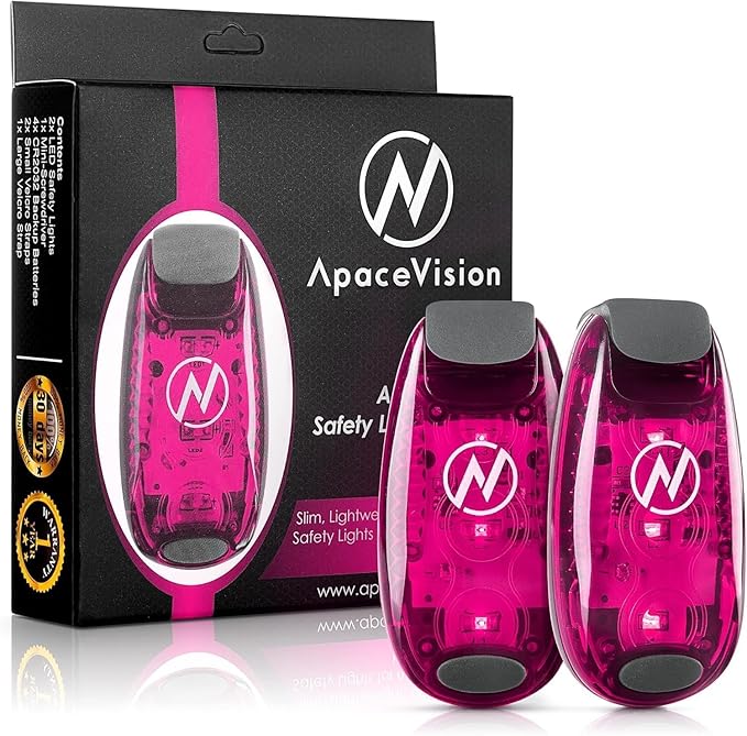 LED Safety Light (2 Pack) - Clip On Strobe/Running Lights for Runners, Dog, Bike, Walking, Boat